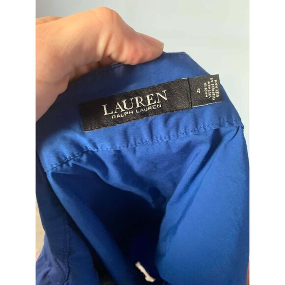 Lauren Ralph Lauren Black Label Sapphire Stretch Cotton A-Line Self-Tie Skirt, 4 - Picture 4 of 5